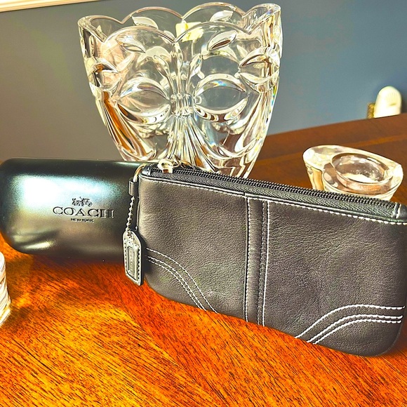 Coach Black Wristlet, Matching Coach Eyeglass Case, & Small Coach Dustbag (EUC) - Picture 4 of 14